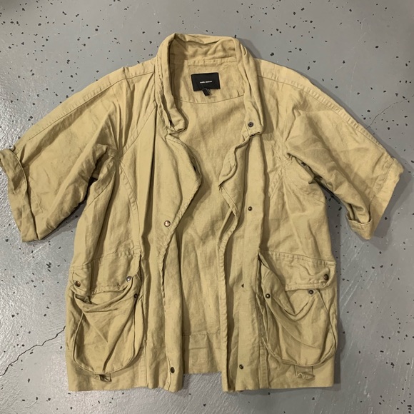 Isabel Marant Jackets & Blazers - Isabel Marant Cargo Utility Safari Linen Jacket Tan Khaki 38